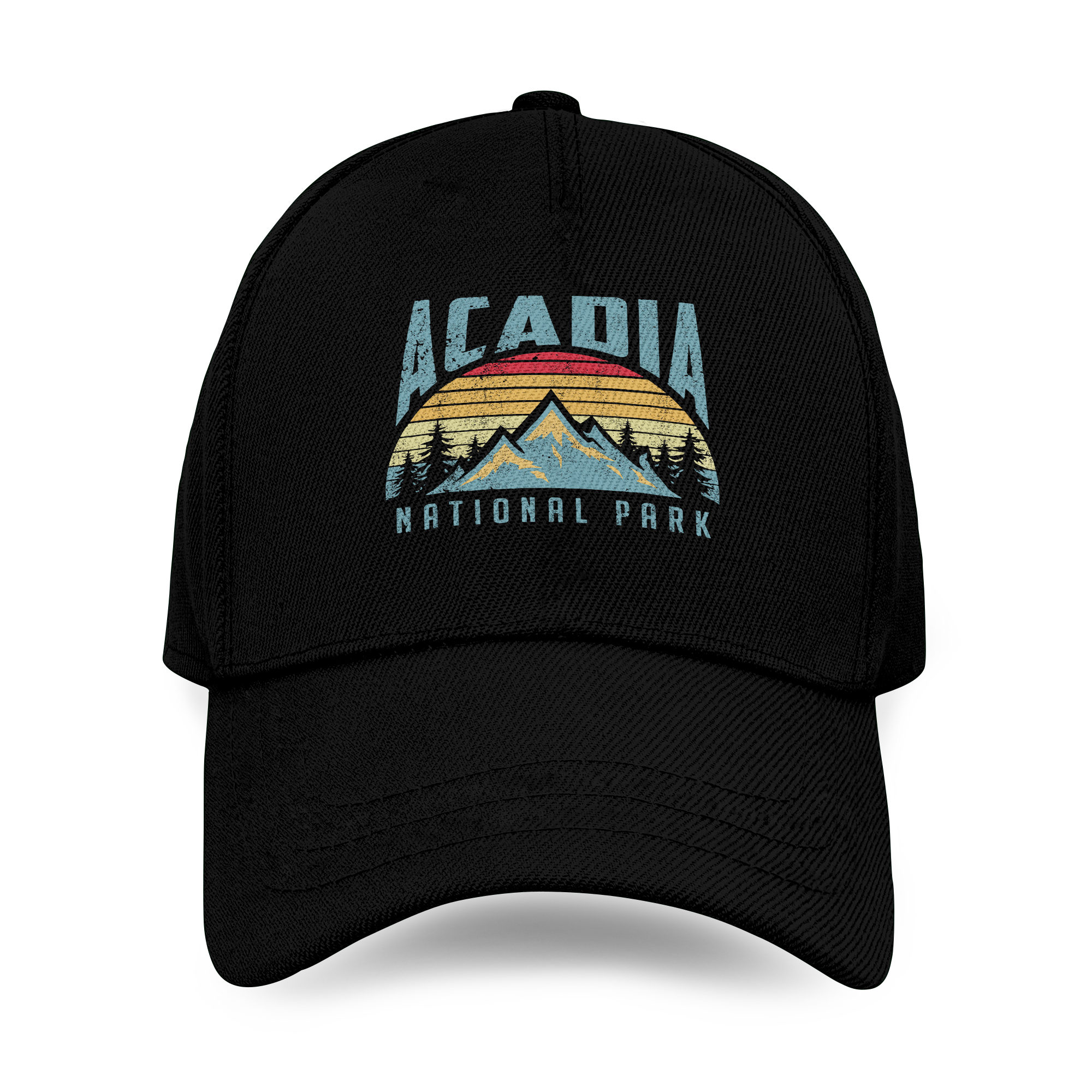 Acadia National Park Maine Mountains Retro Baseball Caps