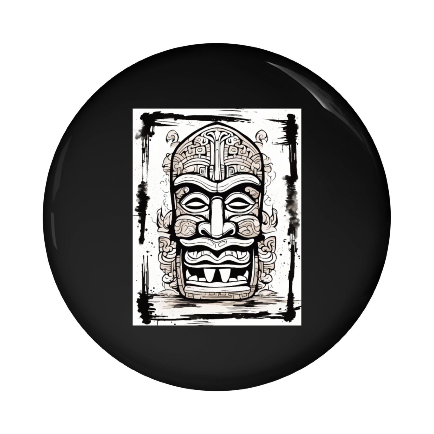 Tiki Mask Asia Style Pin Buttons