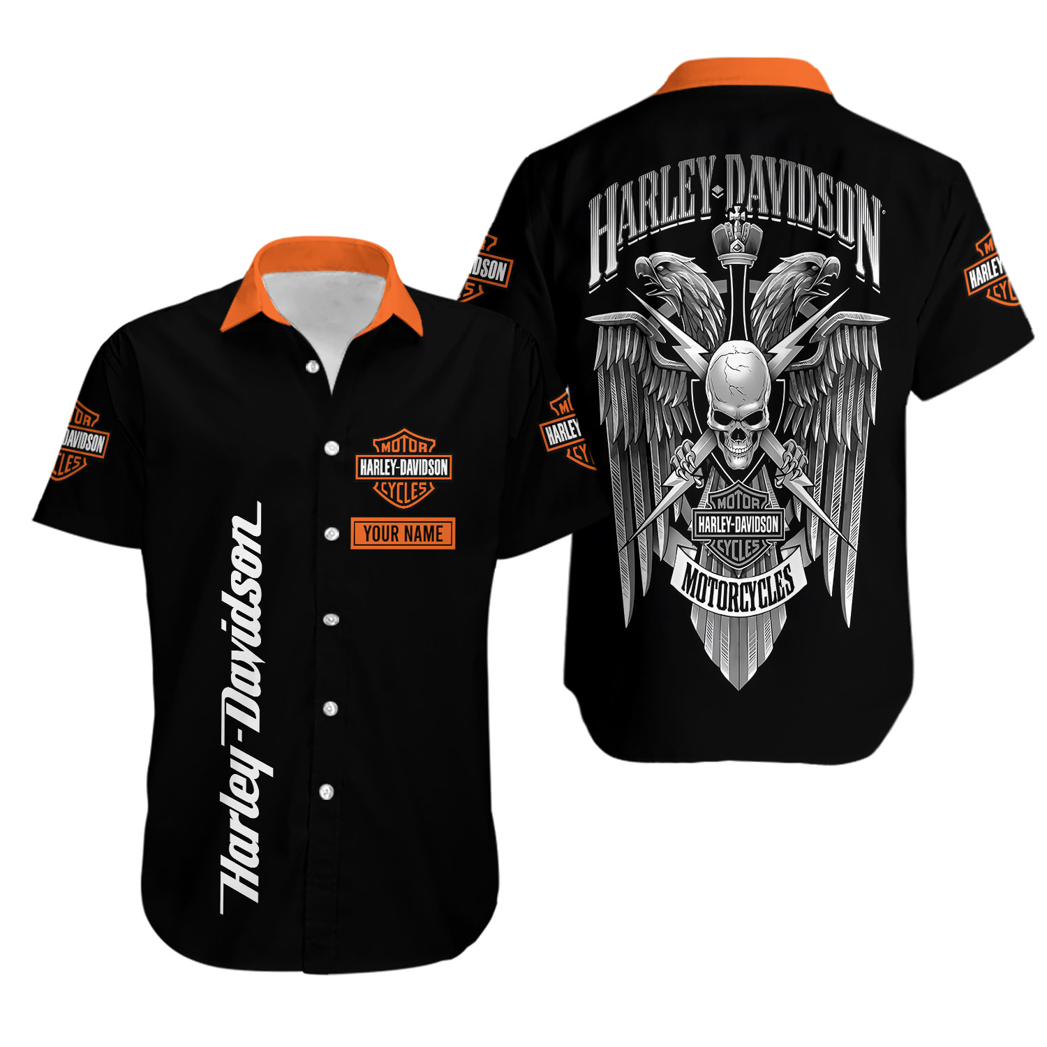 Personalized Harley Racing Davidson Casual Button Down Shirt