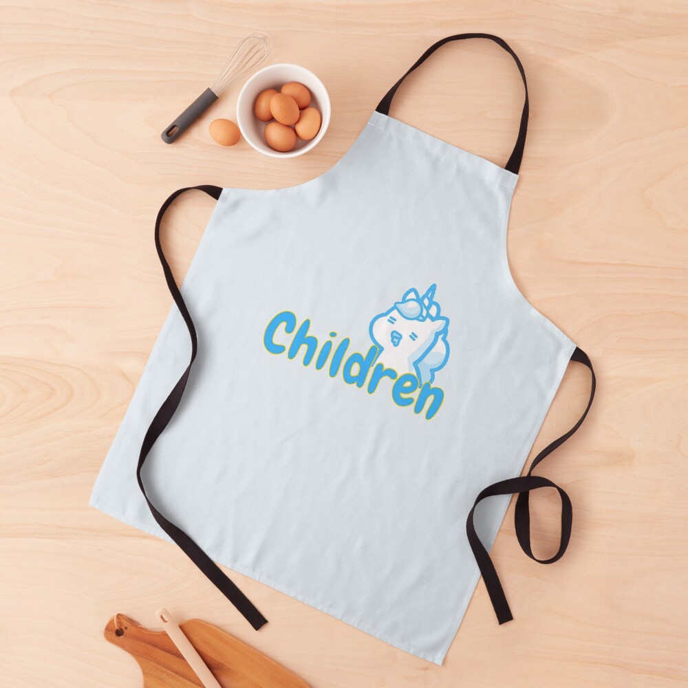 Creepy Unicorn eats children Unicorse blue Apron