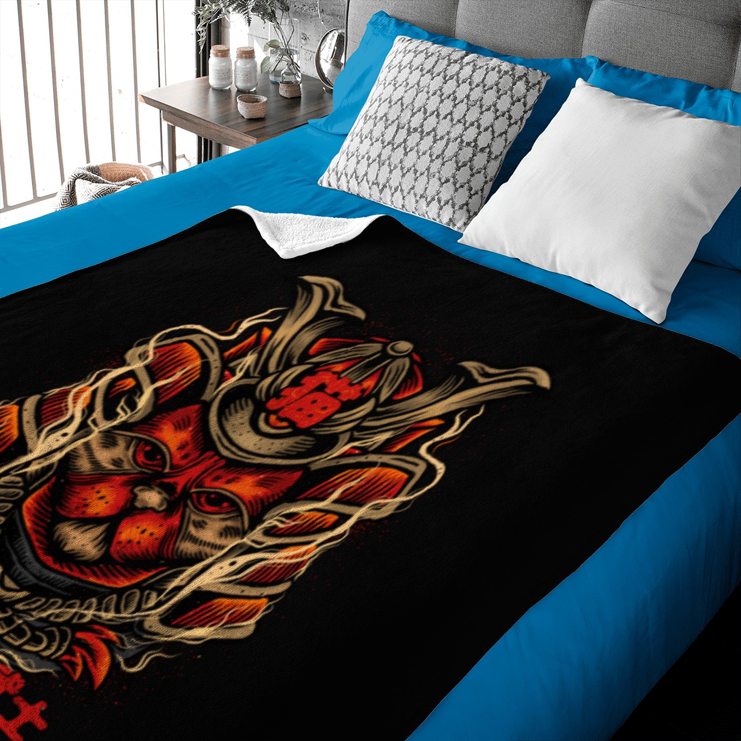 Cat Samurai Baby Blankets