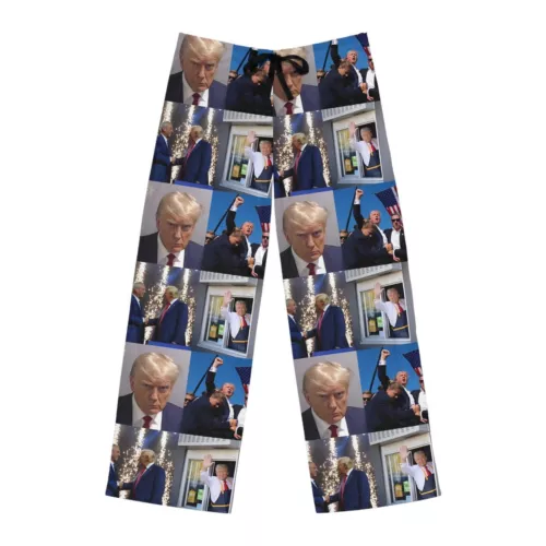 Trump 2024 MAGA Gift christmas santa, Unisex Pajama Pants