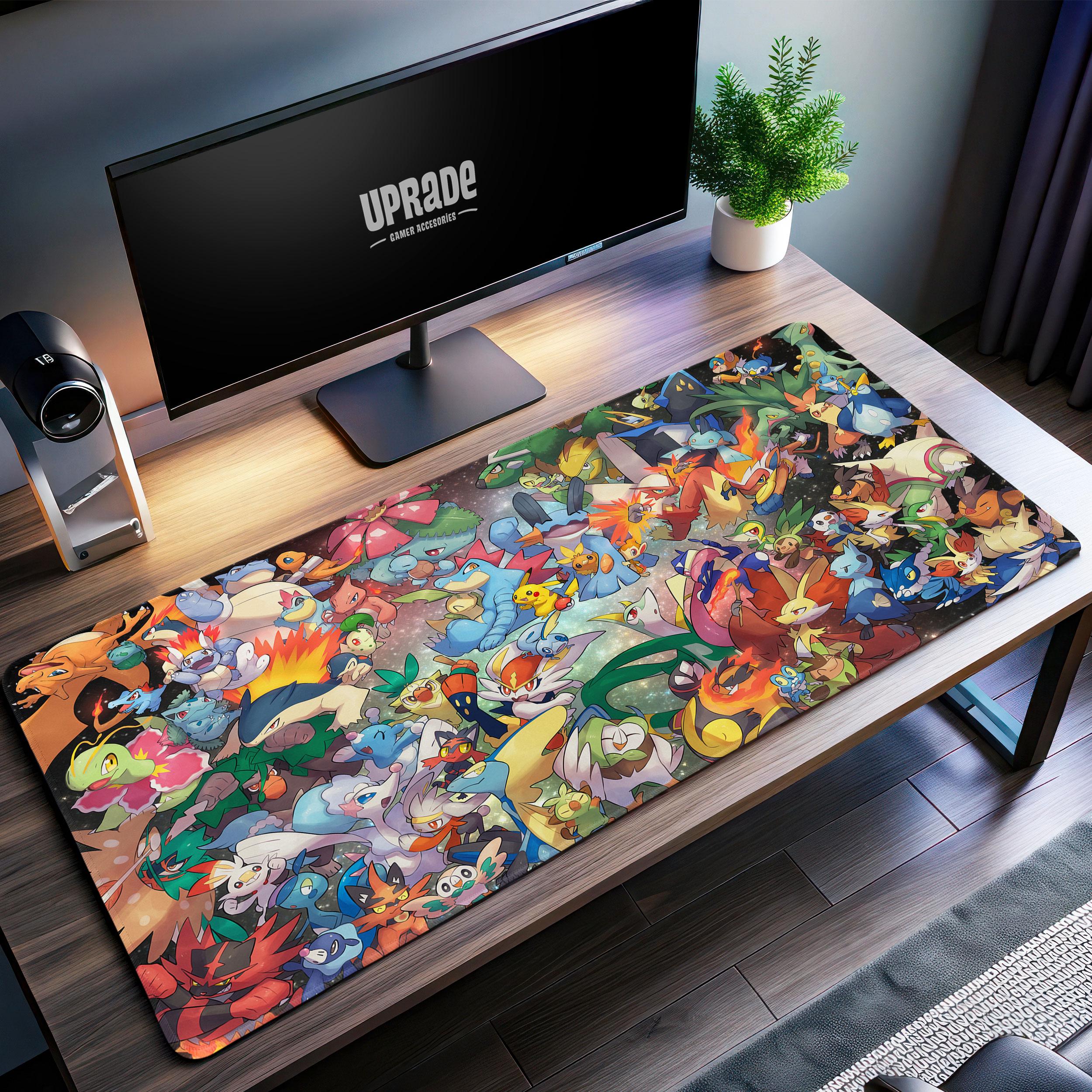 Ultimate poket mons Battle Desk Mat - Colorful Ensemble of Characters, Large Gaming Pad