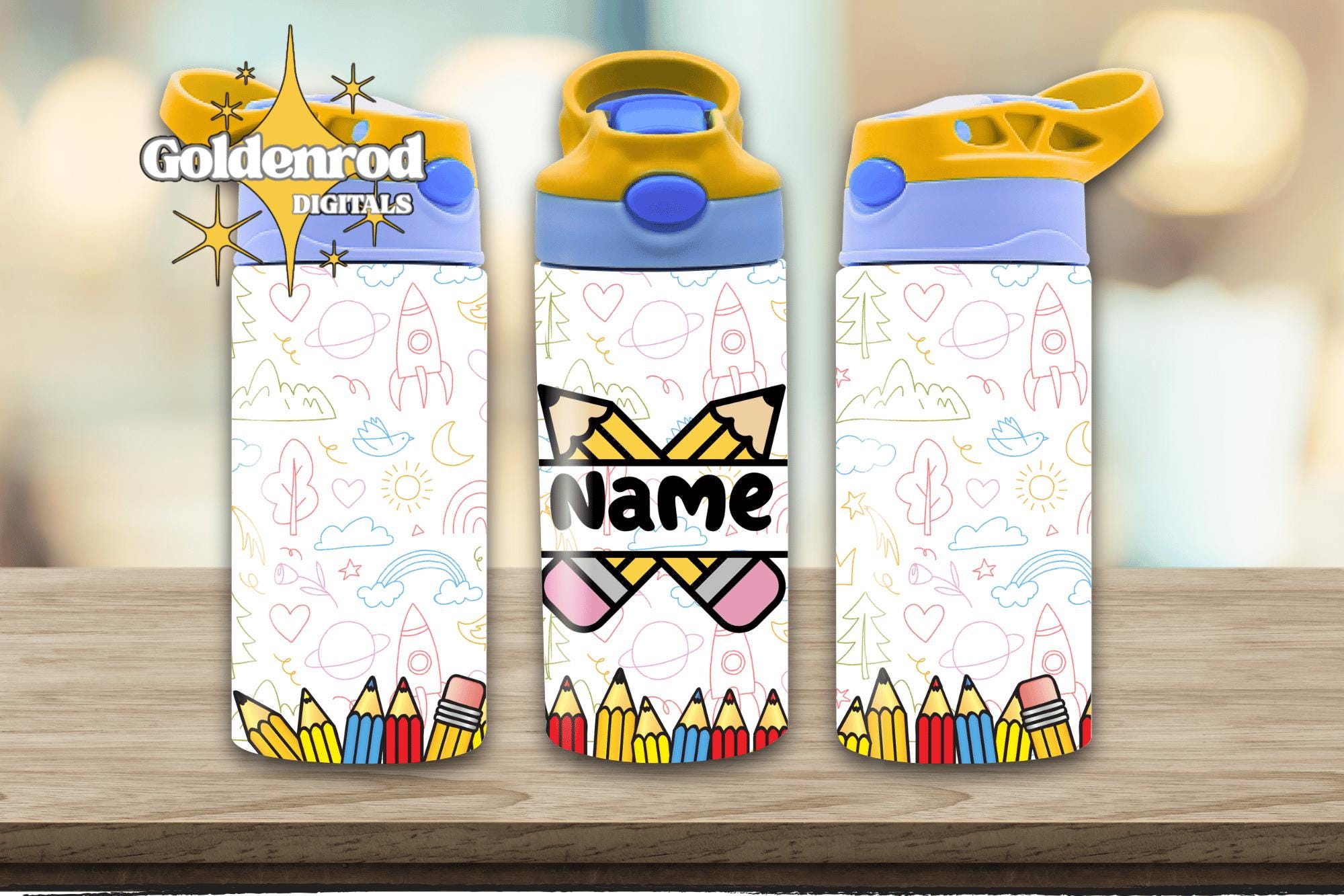12 oz Kids Personalize Pencil Tumbler, Back to School