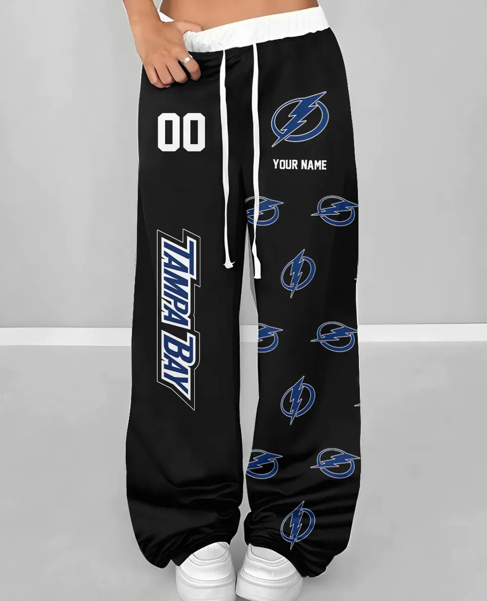 Tampa Bay Lightning NHL Personalized Wide Leg Lounge Pants