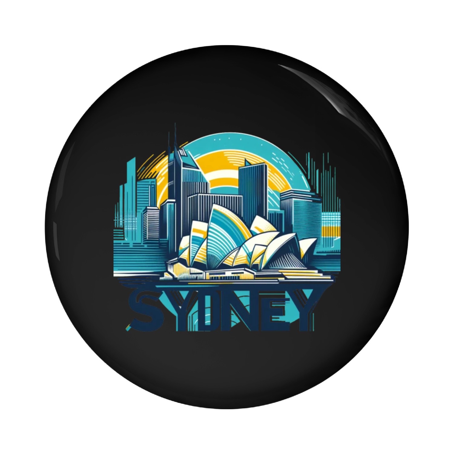 Sydney Opera House Print Pin Buttons