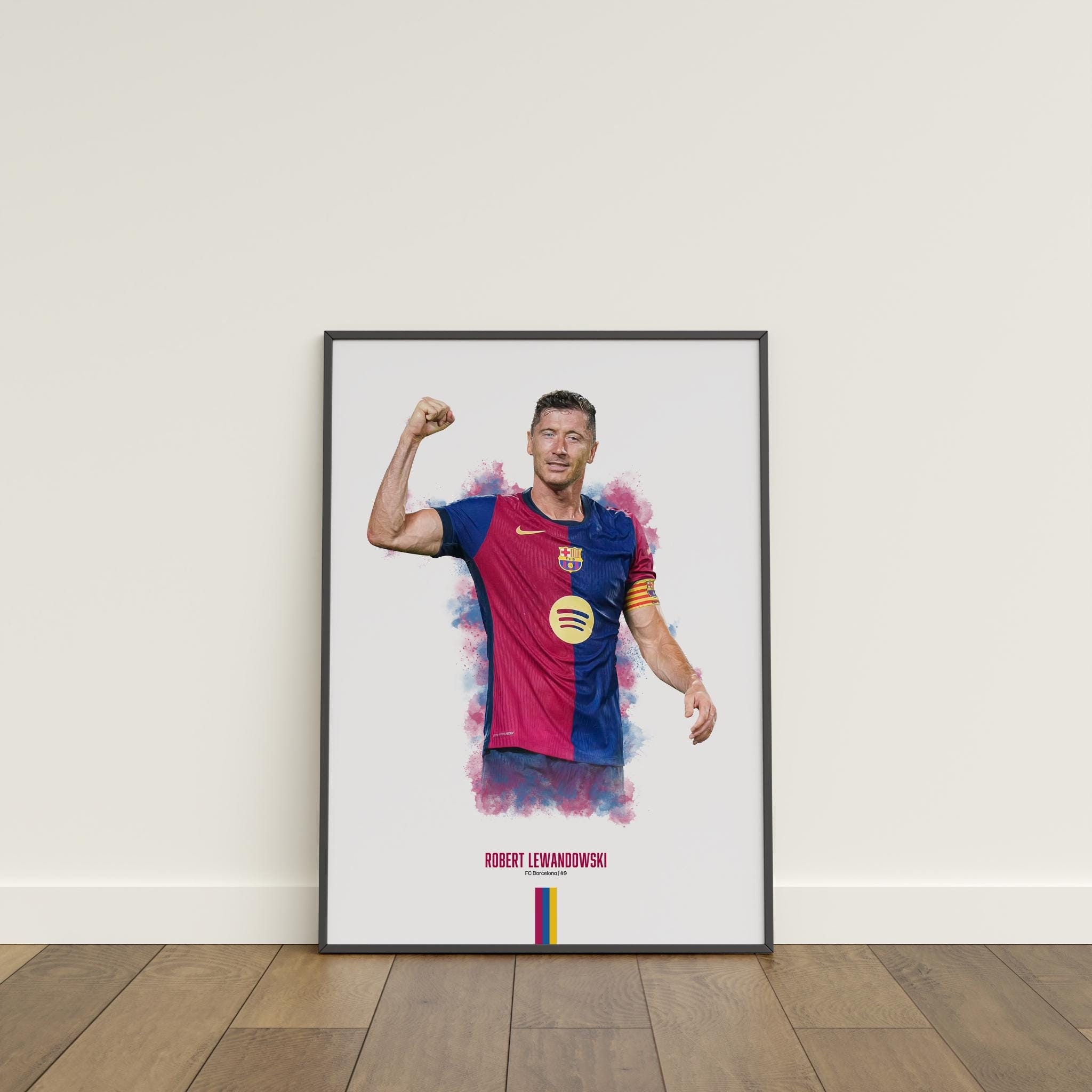 Robert Lewandowski Poster, Football Poster, Soccer Poster, Sports Poster, FC Barcelona, Wall Art Decor, Football Bedroom Decor, Soccer Gift