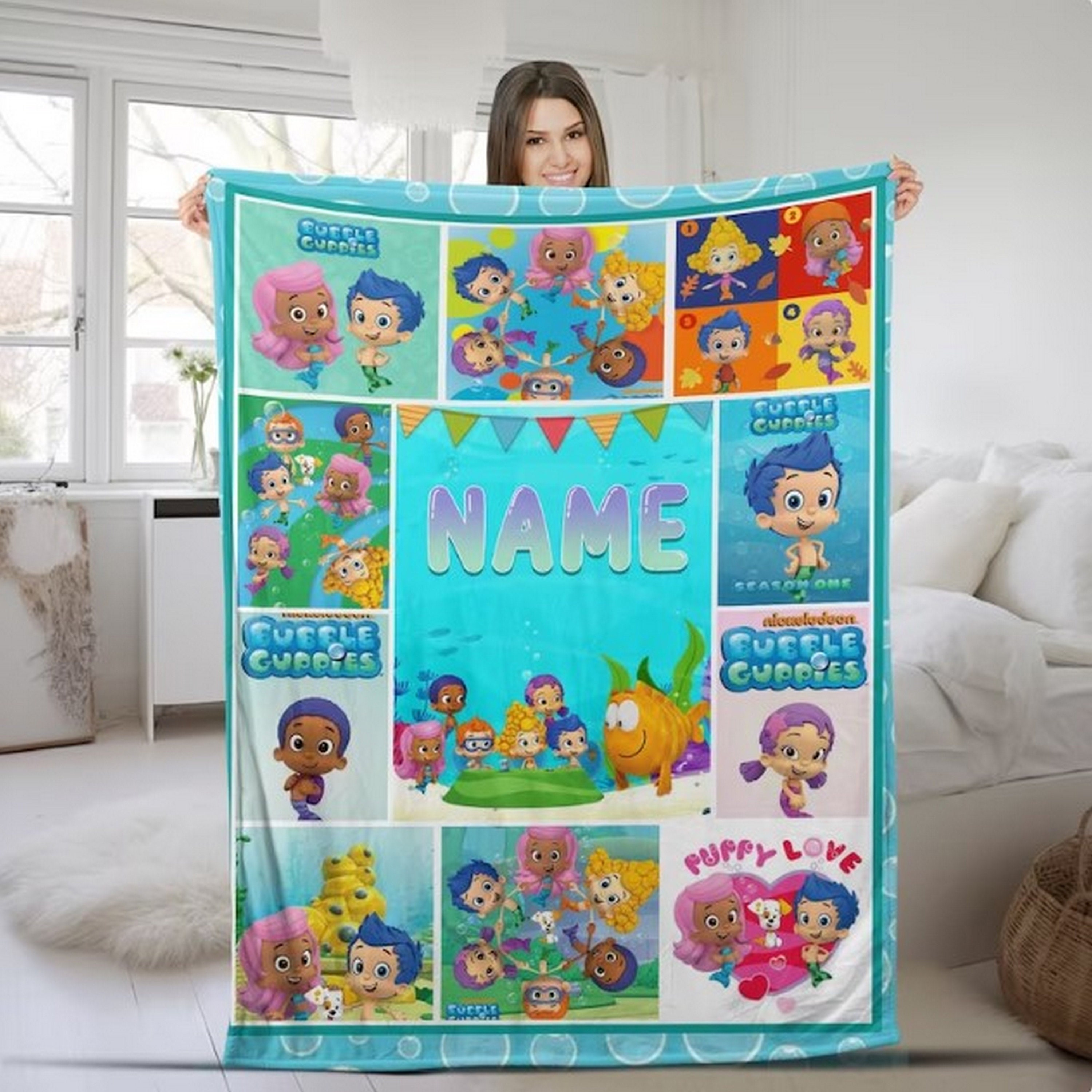 Customized Bubble Guppies Blanket, Bubble Guppies Party, Bubble Kids Sea Fleece Blanket