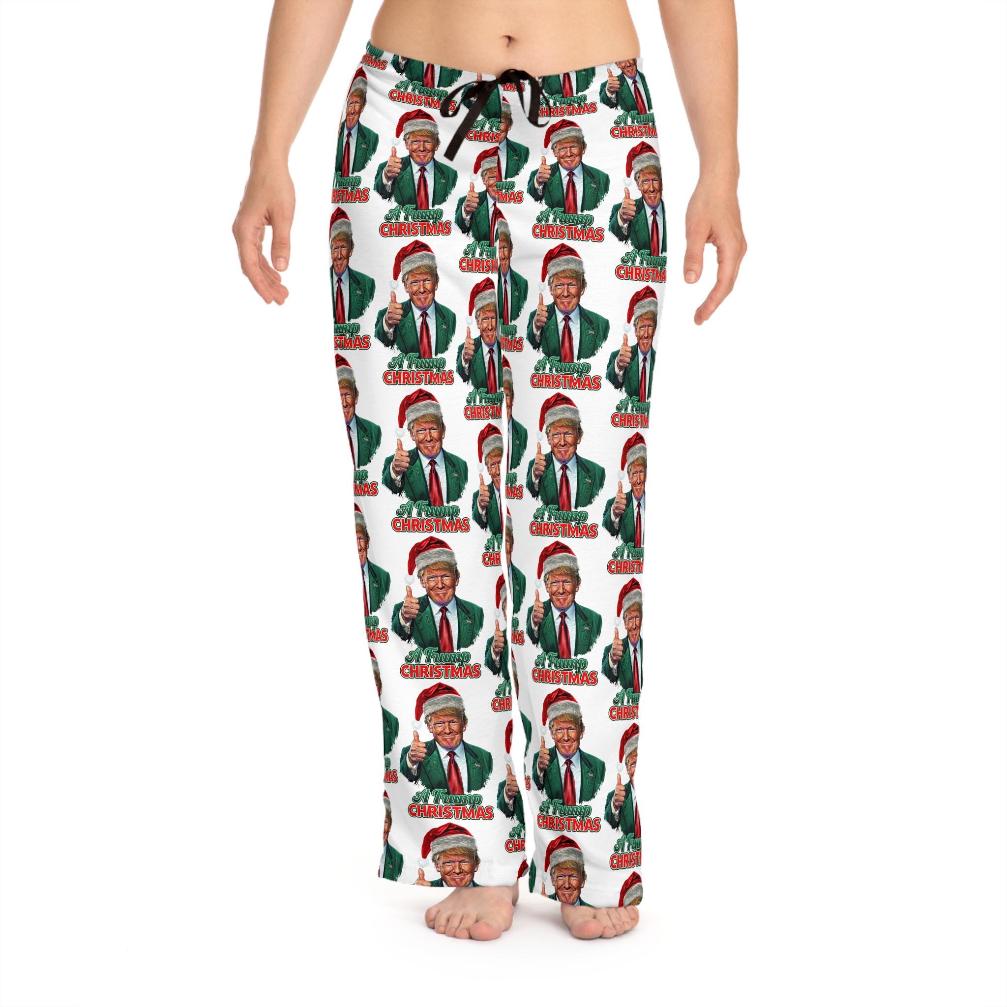 Christmas Trump Supporter Women's Pajama Pants, Festive Holiday Lounge Wear, MAGA PJ Bottoms, Republican Gifts, Political Apparel
