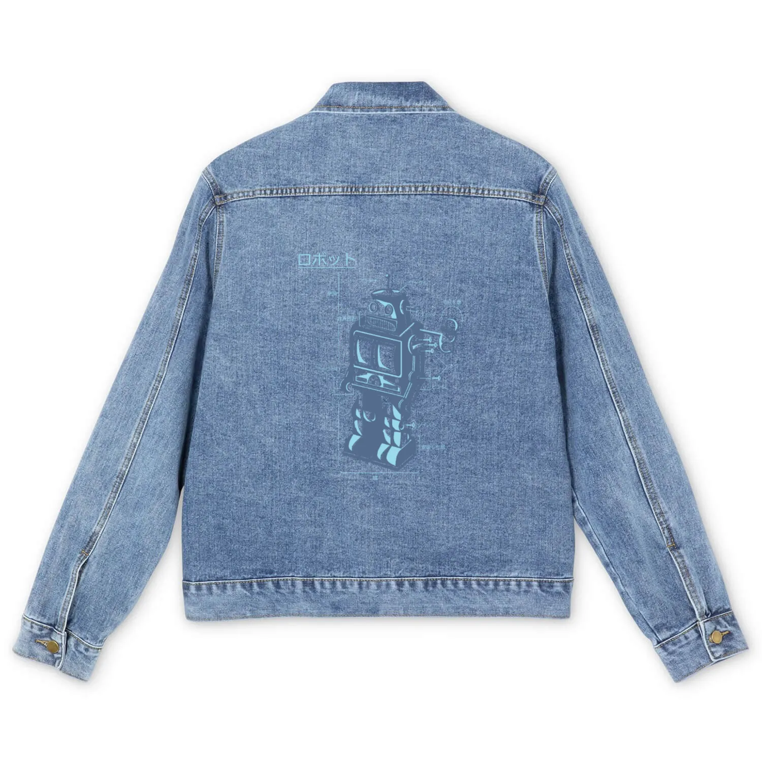 robot_trans Men's Denim Jackets