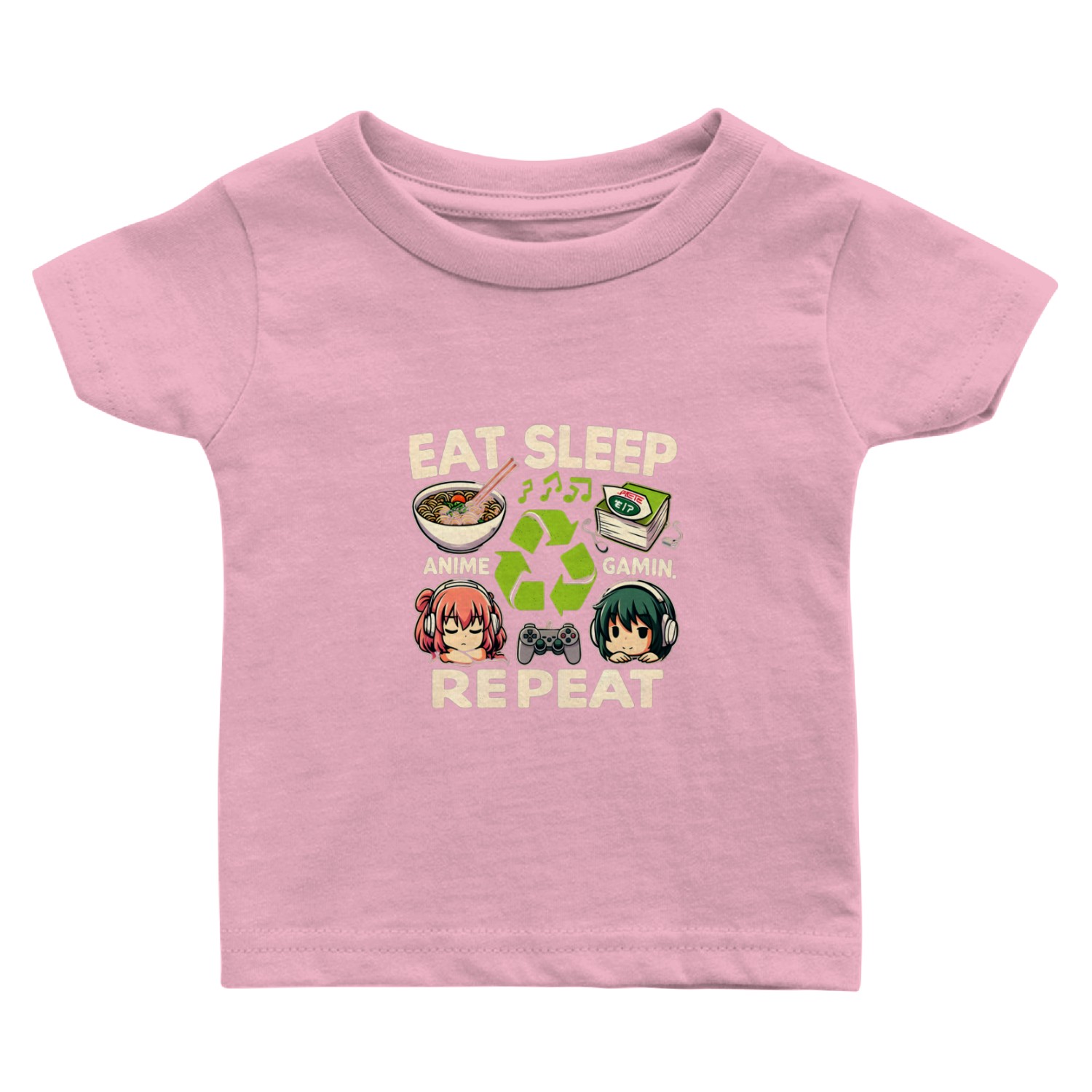 Cute Anime Eat Sleep Anime Repeat Manga Baby T Shirts