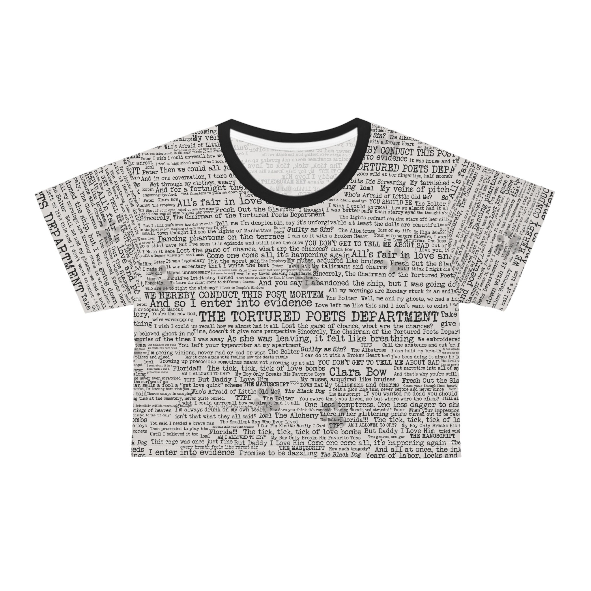 TTPD Crop Top Hot Girl Sexy T-Shirt, Fashion Casual Short Sleeve Streetwear