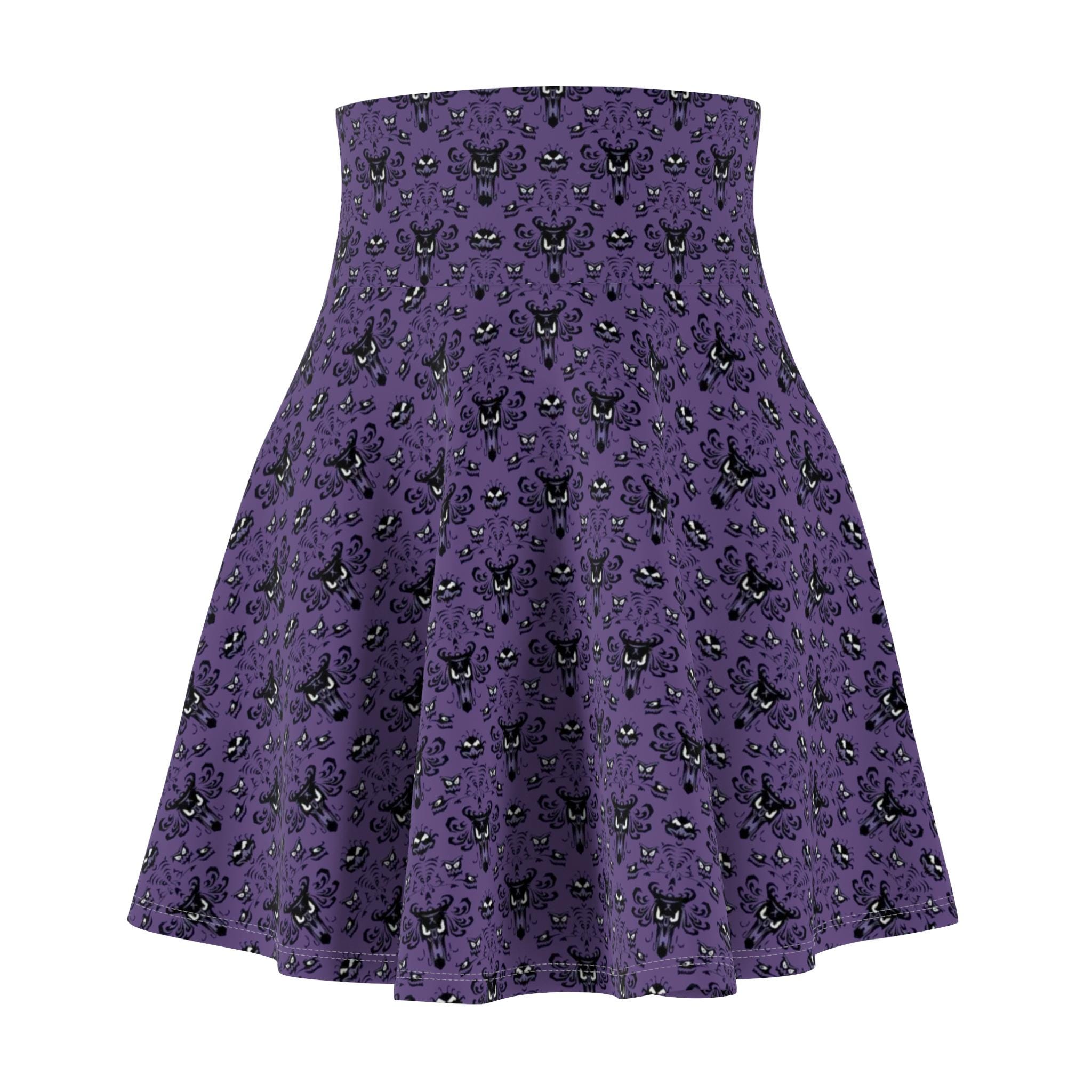 Haunted House Wallpaper Running Women's Skirt | Halloween Skater Skirt | Cosplay Costume | Halloween Gift For Women