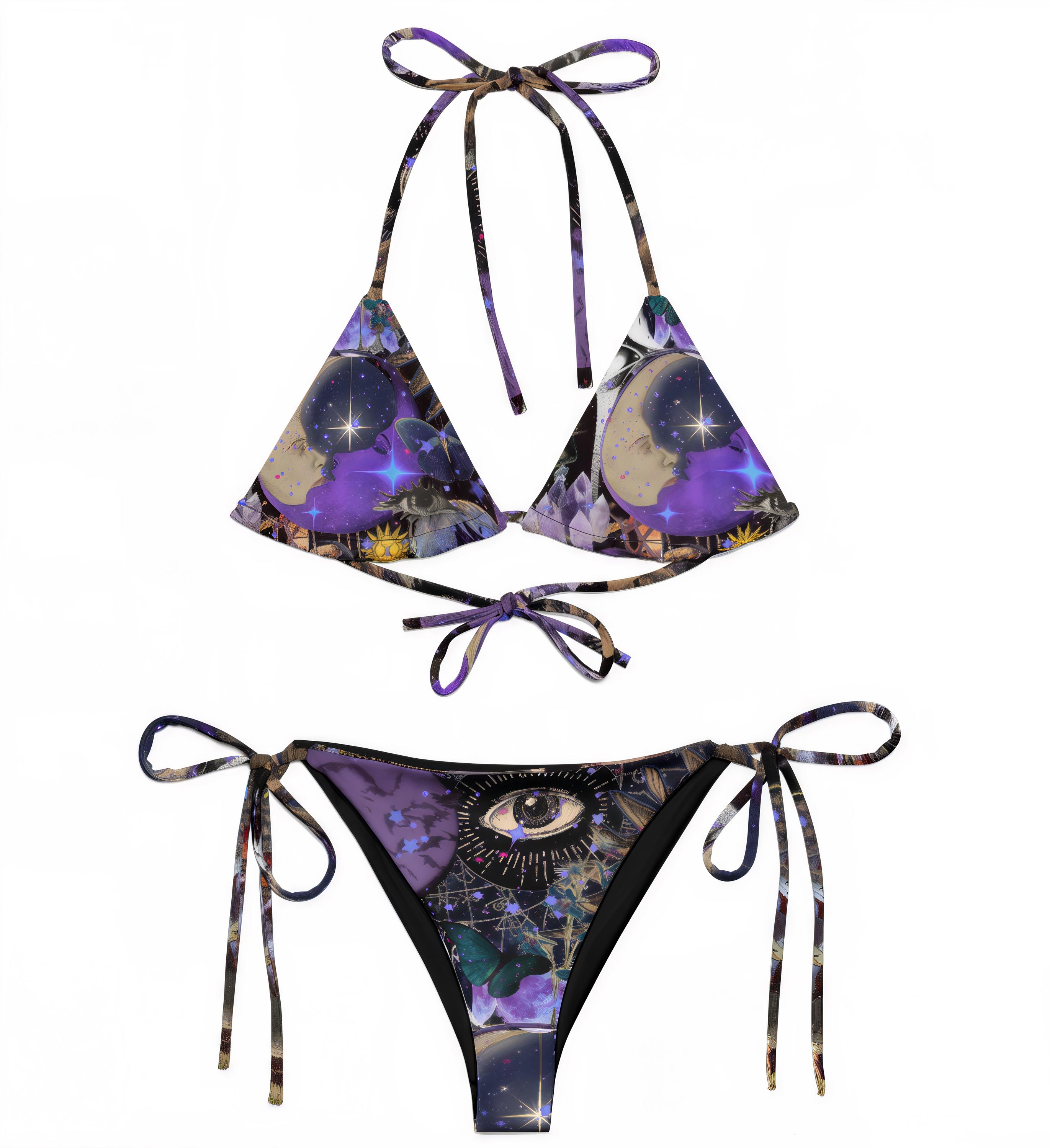 Custom Whimsigoth Moon & Stars Witchy Rave Bikini