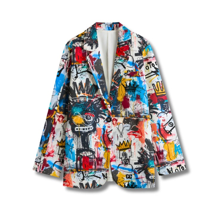 Graffiti Art Blazer, Suit Jacket, Artsy Blazer, Urban Art Bold Design