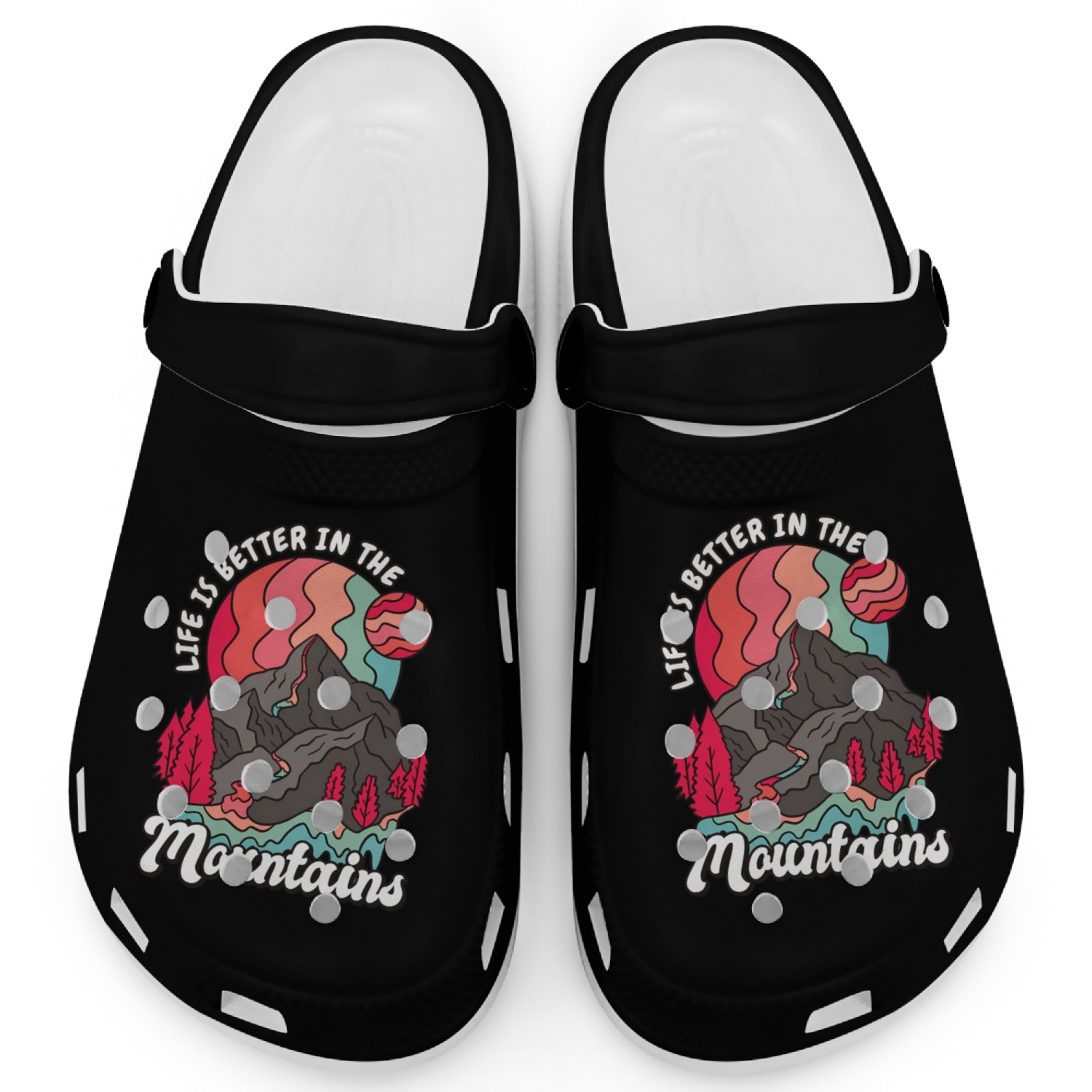 Life'S Better In The Moains Nature Waterfalls Clogs