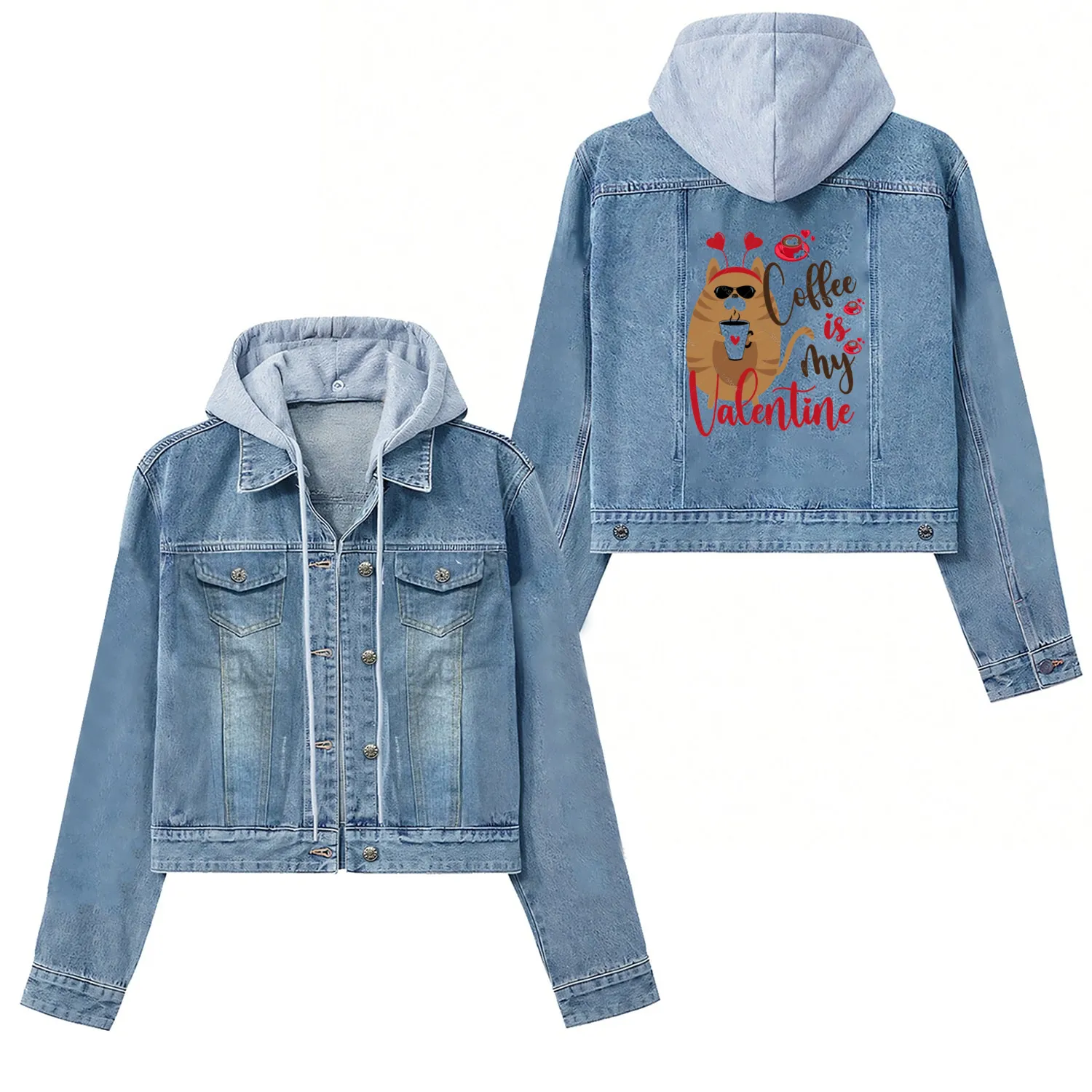 Coffee is my Valentine Women's Denim Jackets