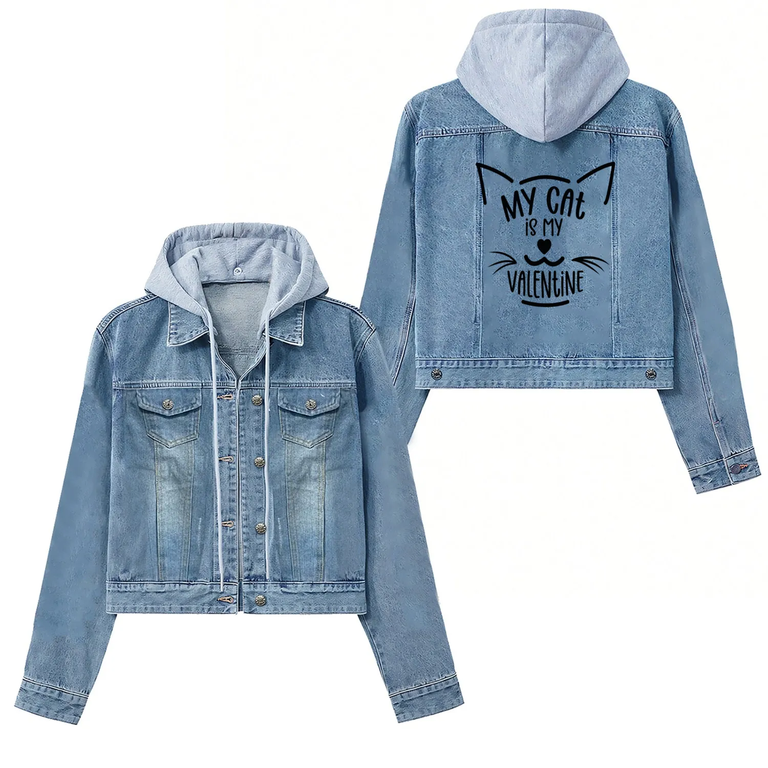 My Cat is my Valentine Women's Denim Jackets