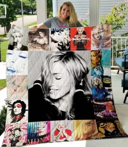 Madonna Quilt Blanket, Perfect Gift for Pop Music Lovers, Gifts for Family