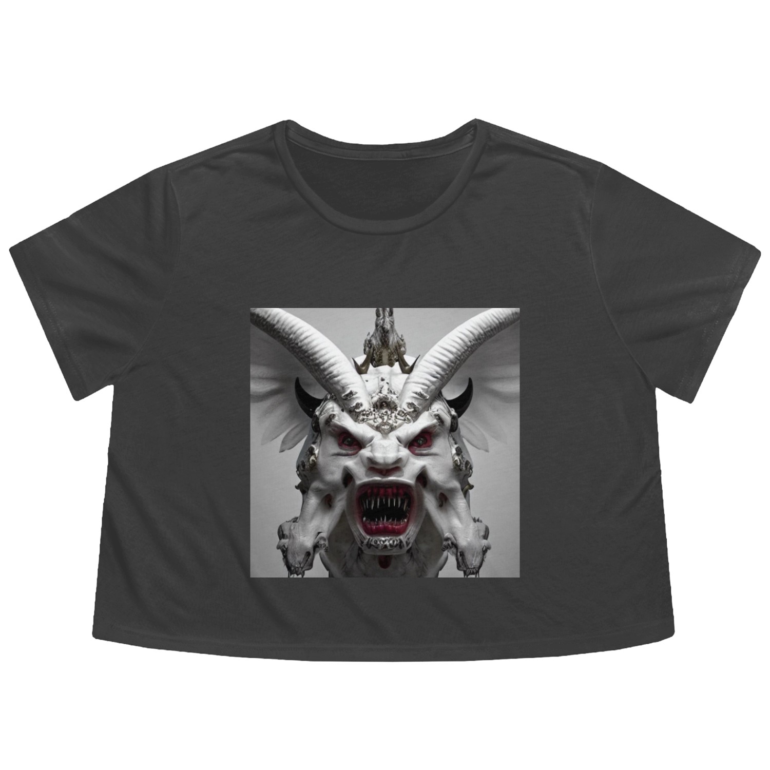 White demon Flowy Cropped Tees