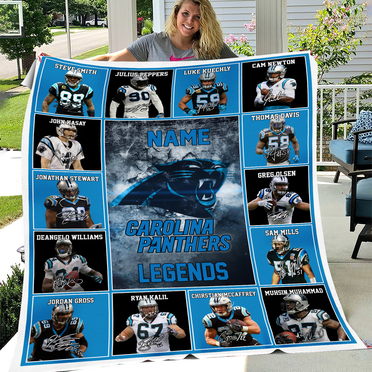 Personalized Custom Name Panthers Legends Soft Fleece Blanket