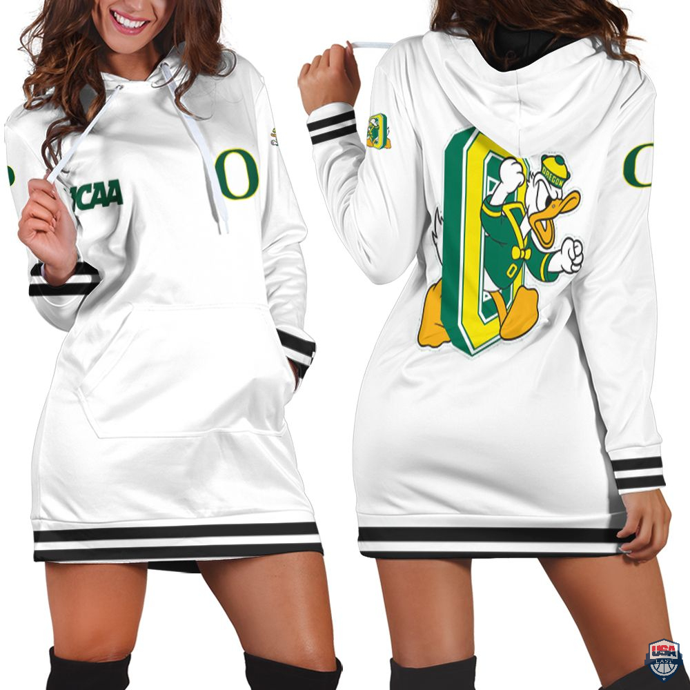Oreg ducks NCAA Classic White 3D Hoodie Dress
