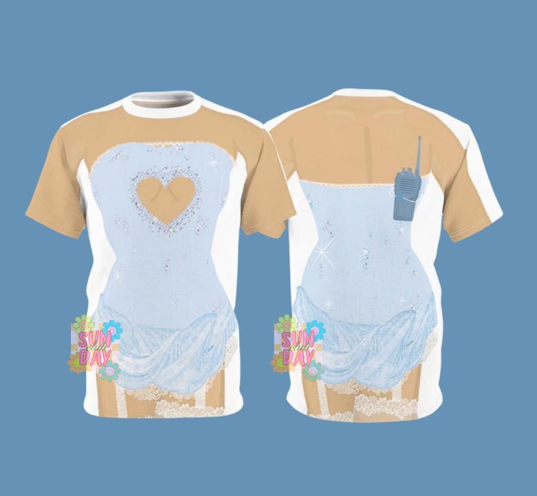 Blue Heart Cutout Dress T-shirt Dress, Halloween Outfit, Christmas Gift