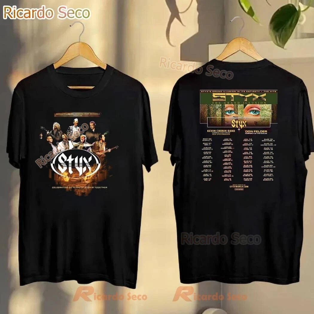 Styxs Band Concert 2025 The Brotherhood of Rock Tour T-Shirt