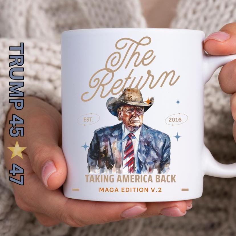 Trump 45 47 "the Return" Trump 2024 election President Trump 2nd term, Ceramic Mug, Trump gift