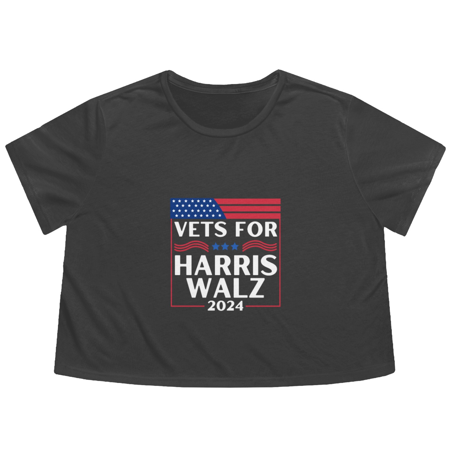 Vets For Harris Walz 2024 Flowy Cropped Tees