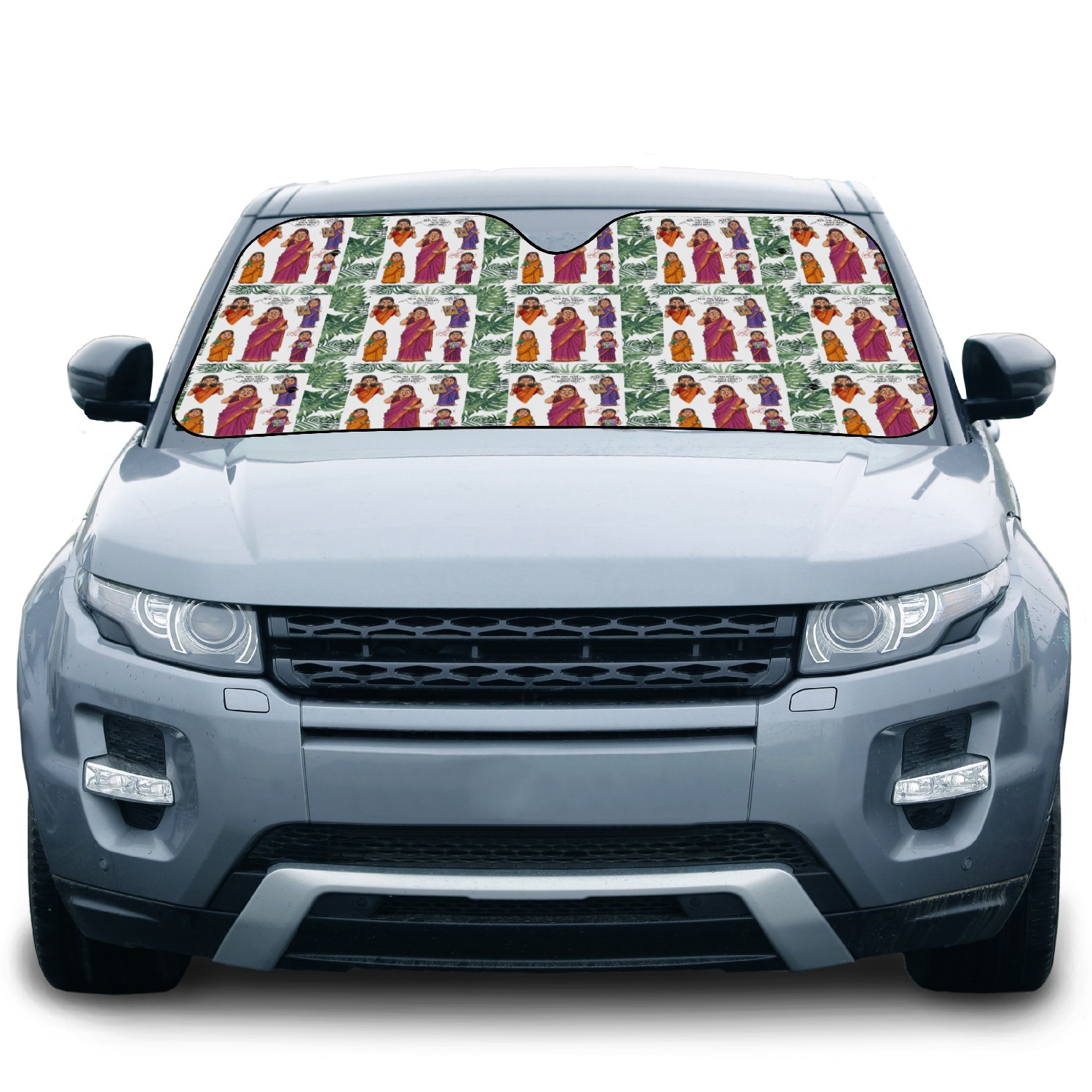 Colorful Mythical Cat Illustration Car Sun Shades