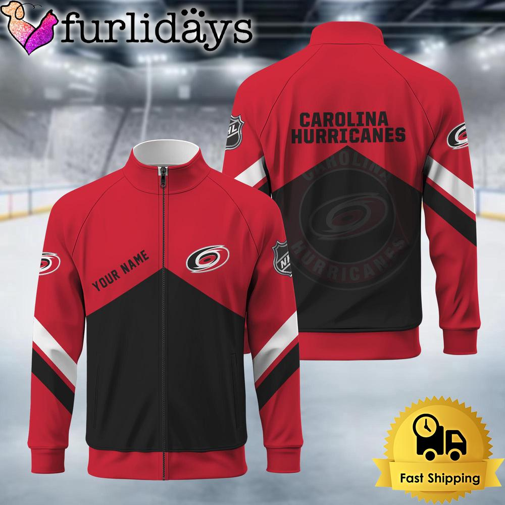 Carolina Hurricanes Logo Custom Standing Neck Zipper Jacket