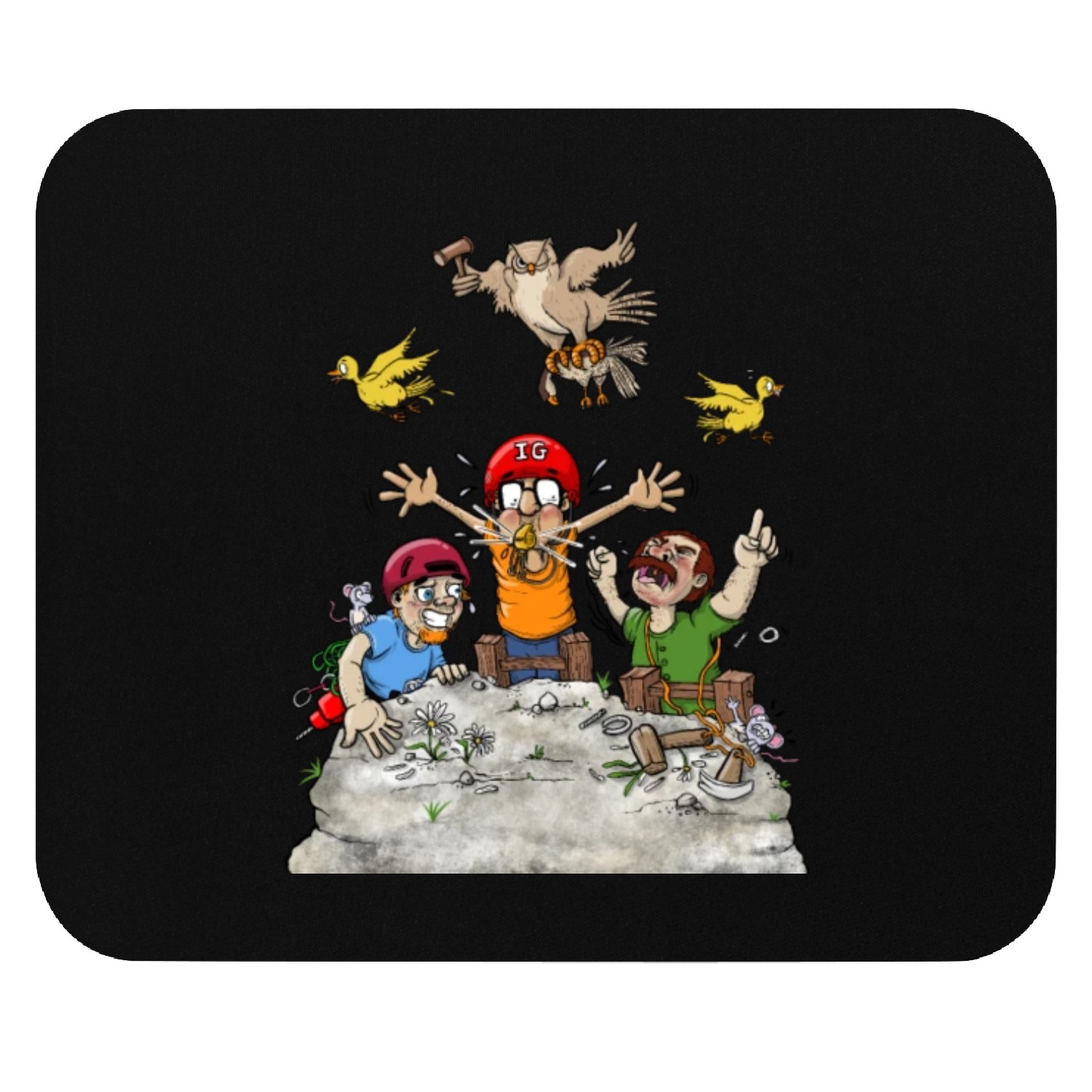 Rock Climbers Climbing Mouse Pads