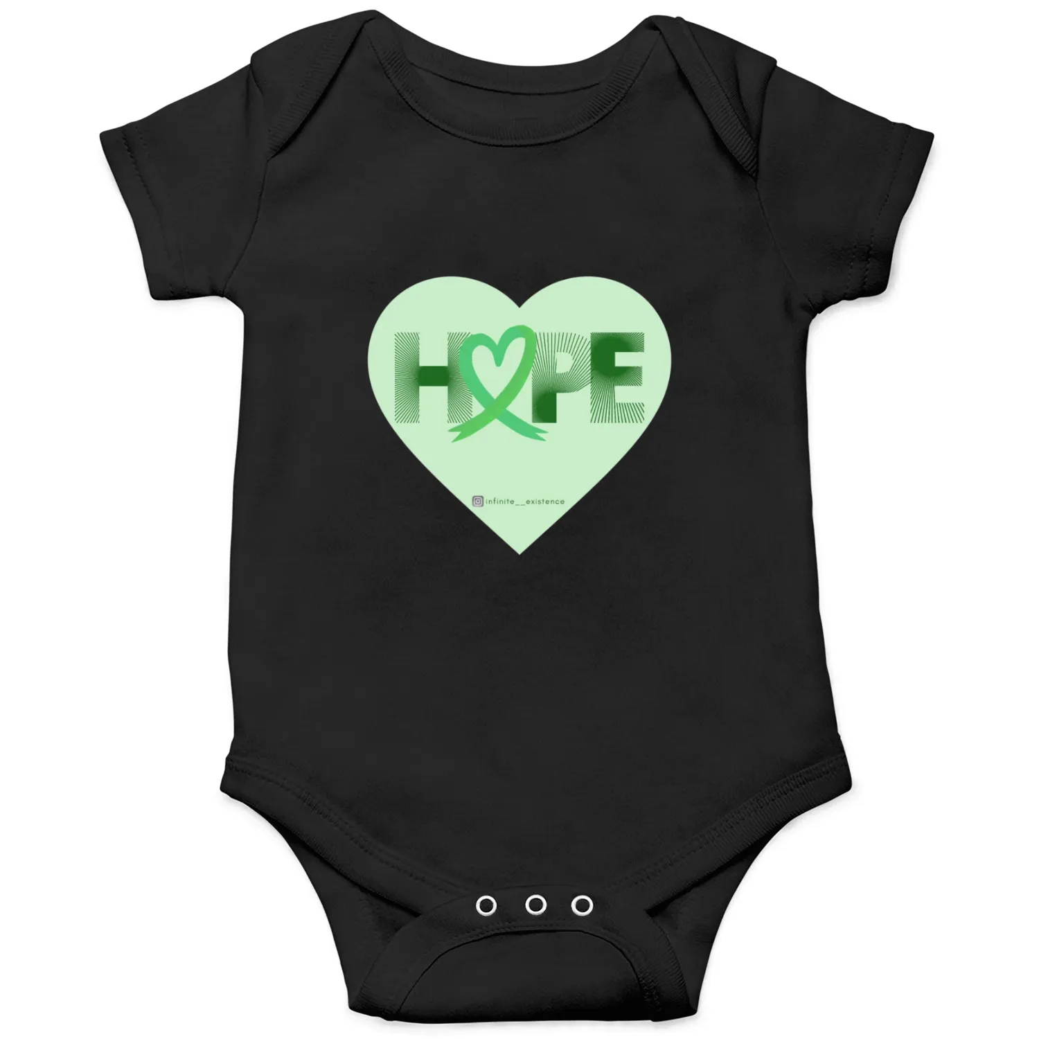 Liver Cancer Hope Heart Green/Green Onesies
