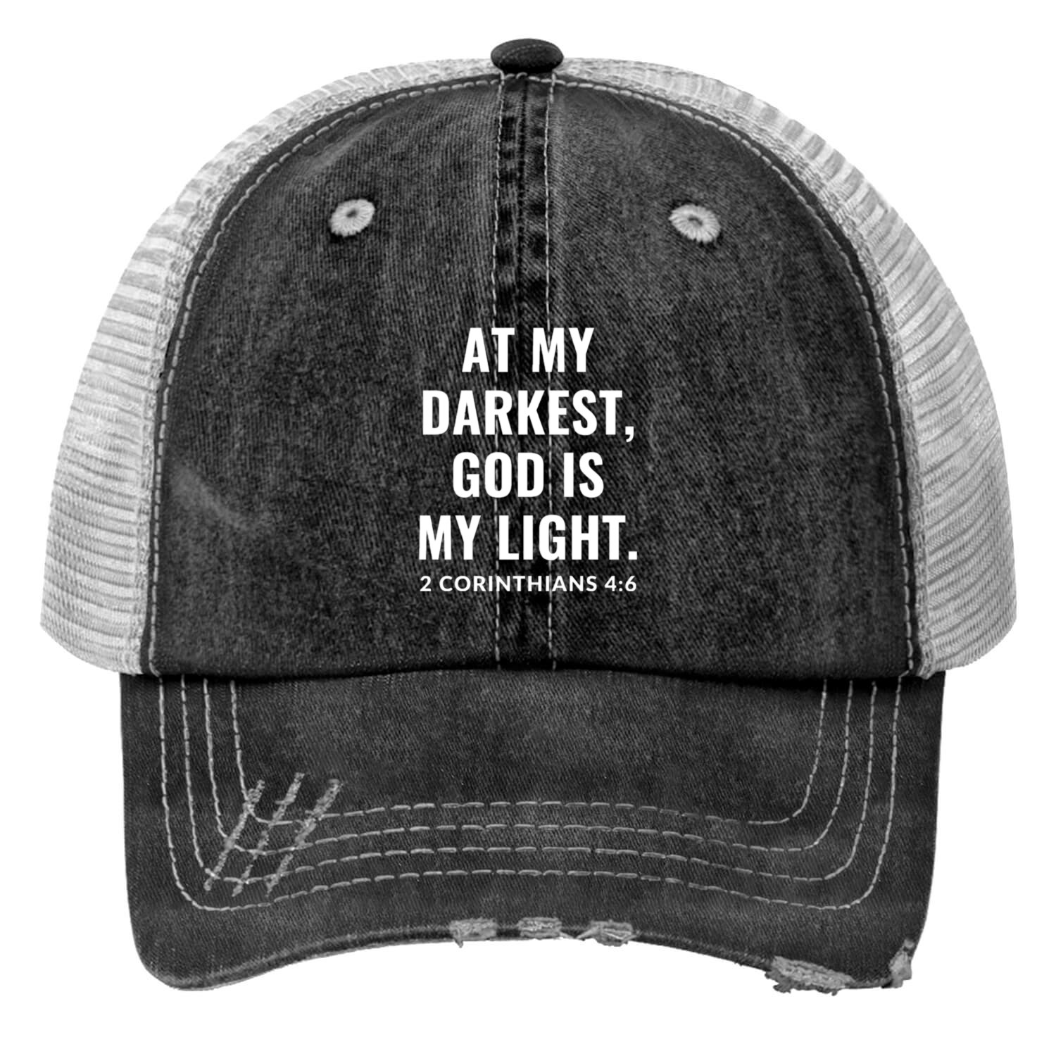 God Is My Light Print Trucker Hats
