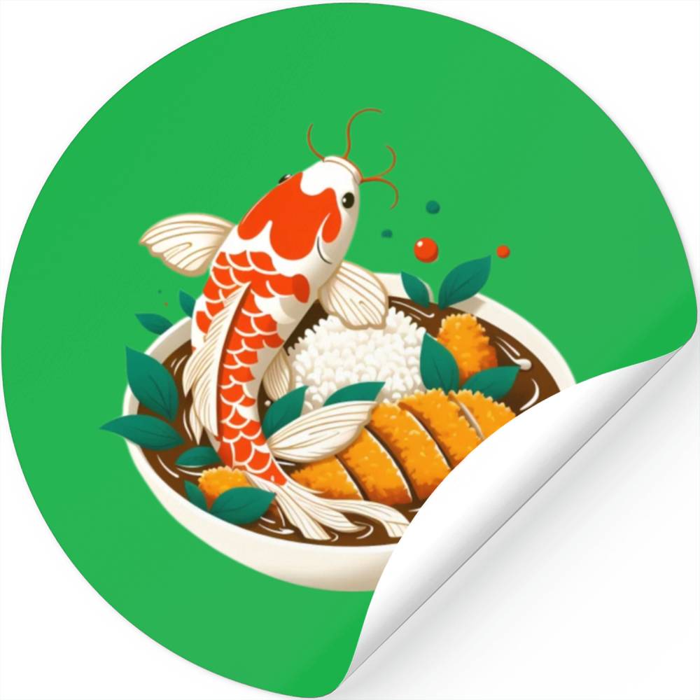 Koi Meets Katsu: An Elegant Japanese Fusion Stickers