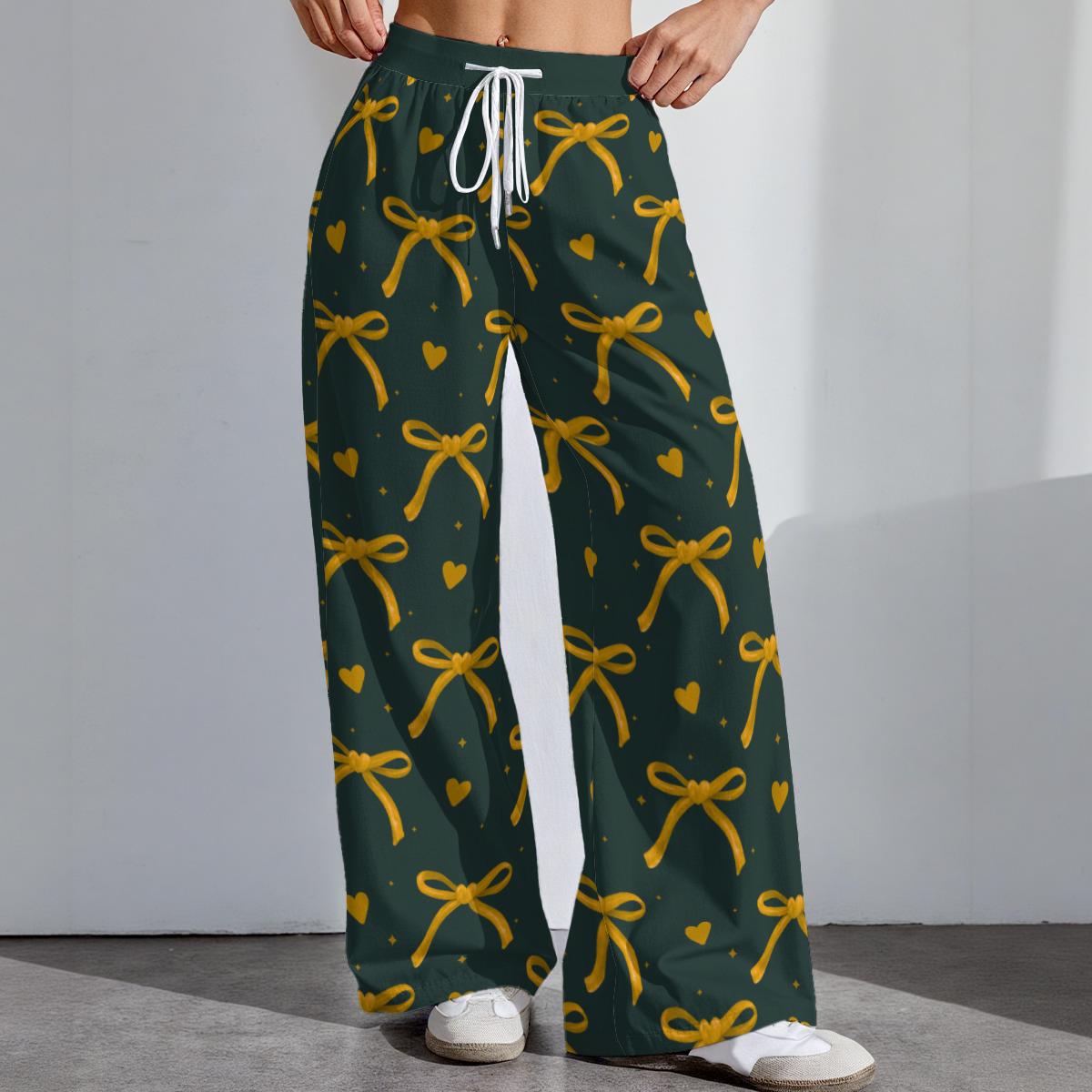 Green Bay Football Stretch Pants, Women's Game Day Leggings, Tailgate Outfit, Cute Football Trousers