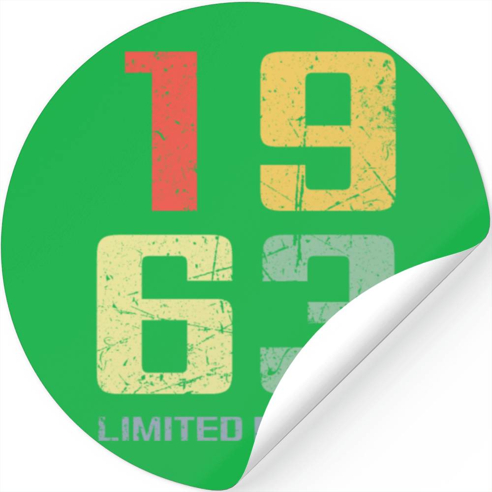 60 Years Vintage 1963 Retro 60th Birthday Stickers