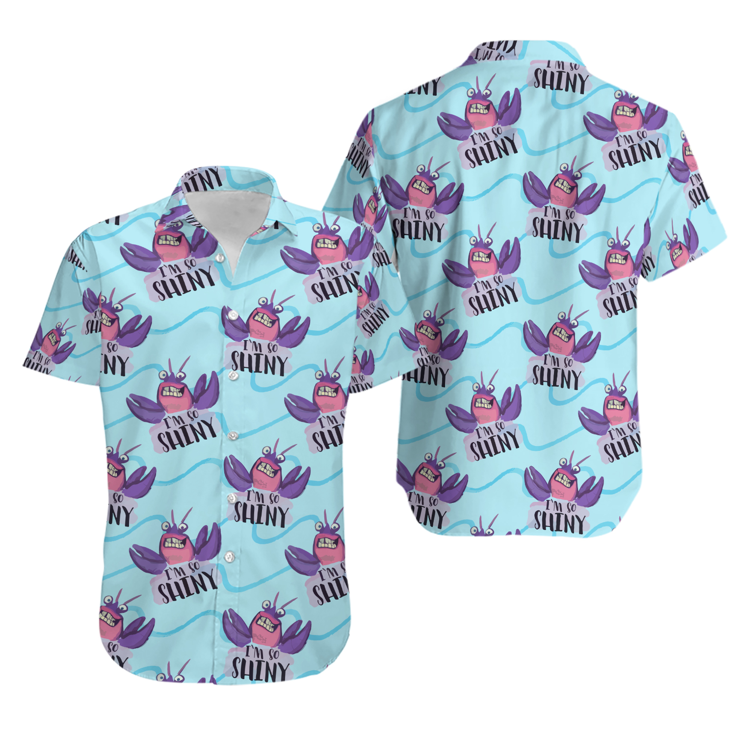 Moana's Tamatoa - Theme Park Inspired Men's Button Down Short-Sleeved Shirt