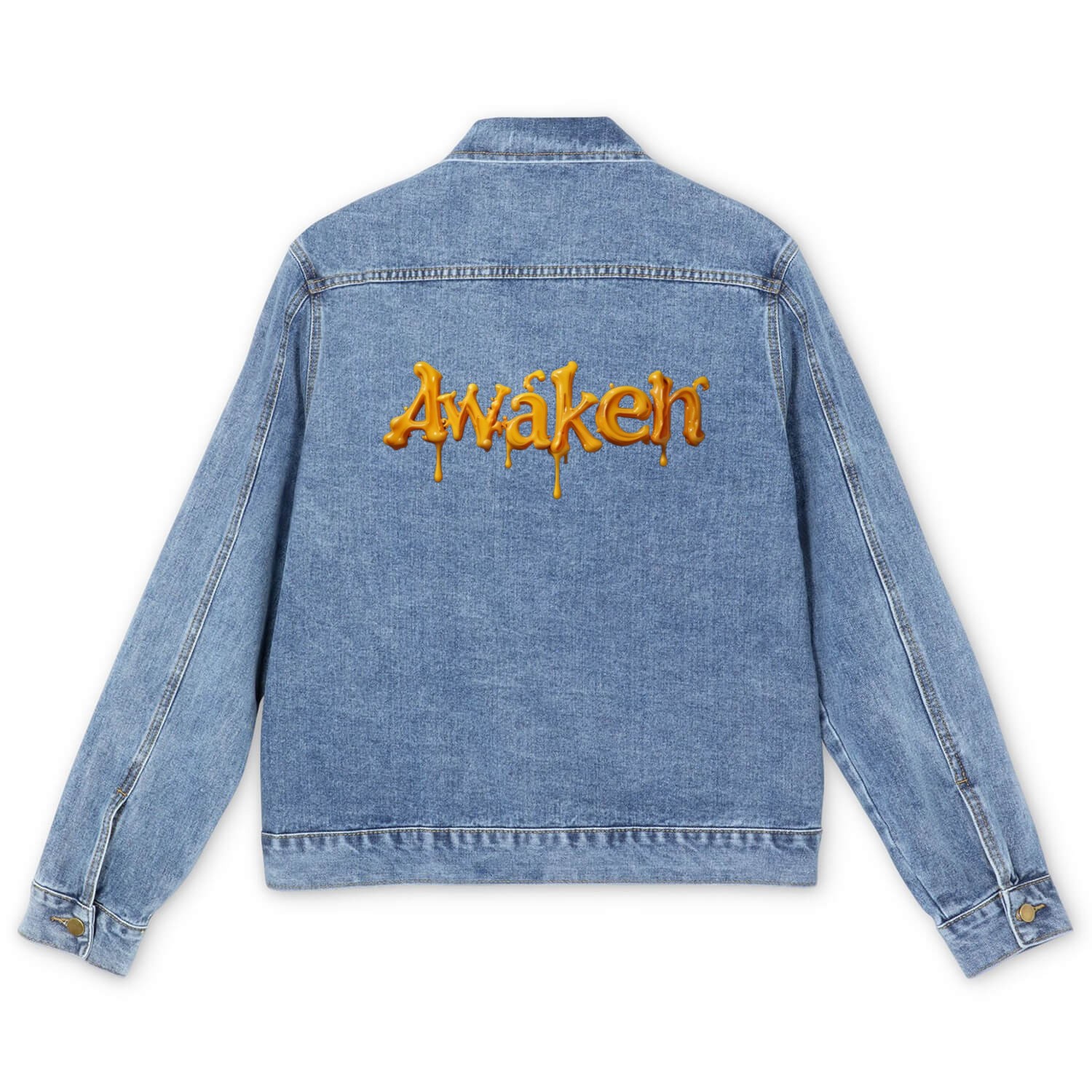 The word awaken Men's Denim Jackets