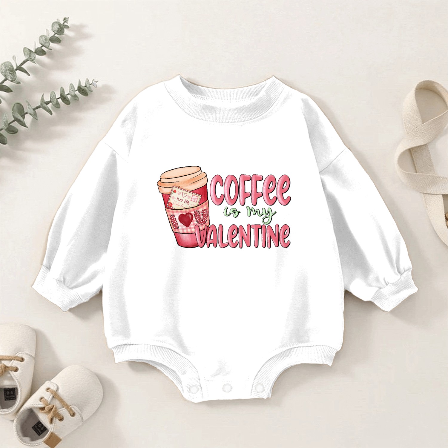 Coffee is My Valentine: Cute Valentine's Day Desig Baby Romper Sweatshirts
