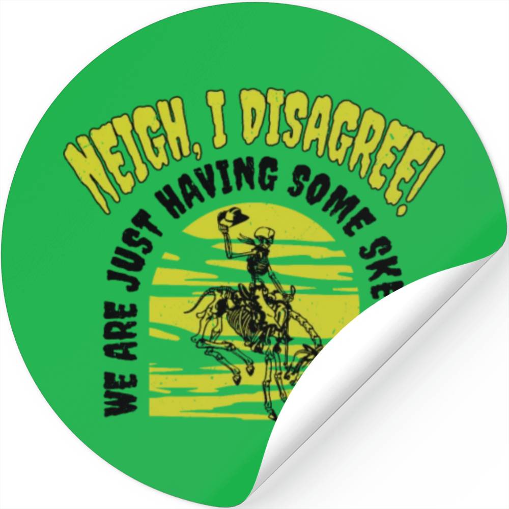 Halloween Cowboy Skeleton Fun Horse Riding Stickers