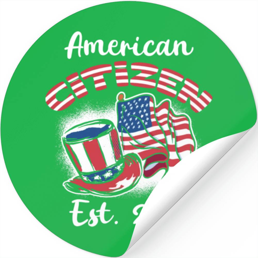 American Citizen 2024 US Flag Naturalized Test Stickers