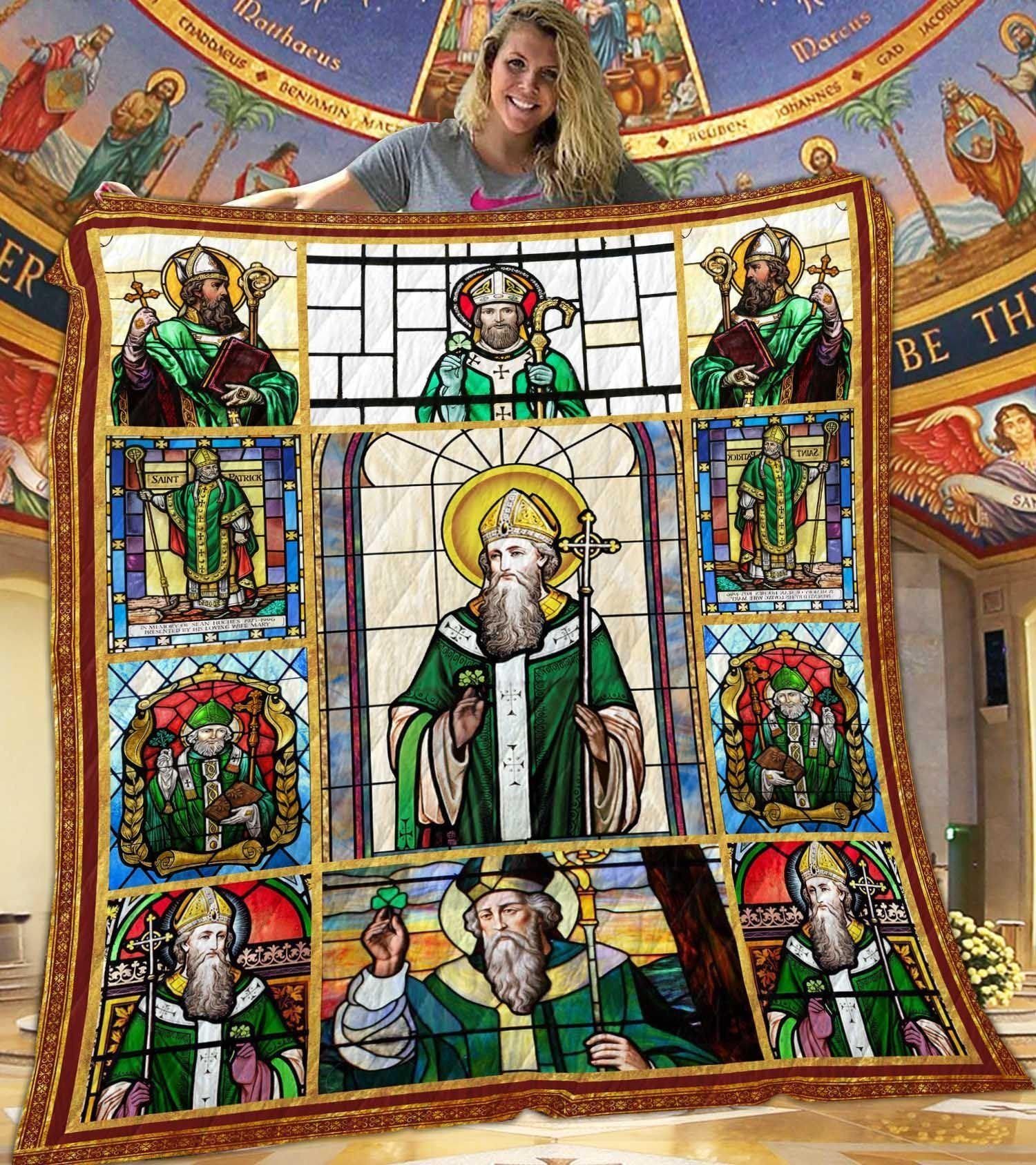 Shamrock St. Patrick's Day Quilt - Irish Shamrock Quilt, St Patrick's Day Decor