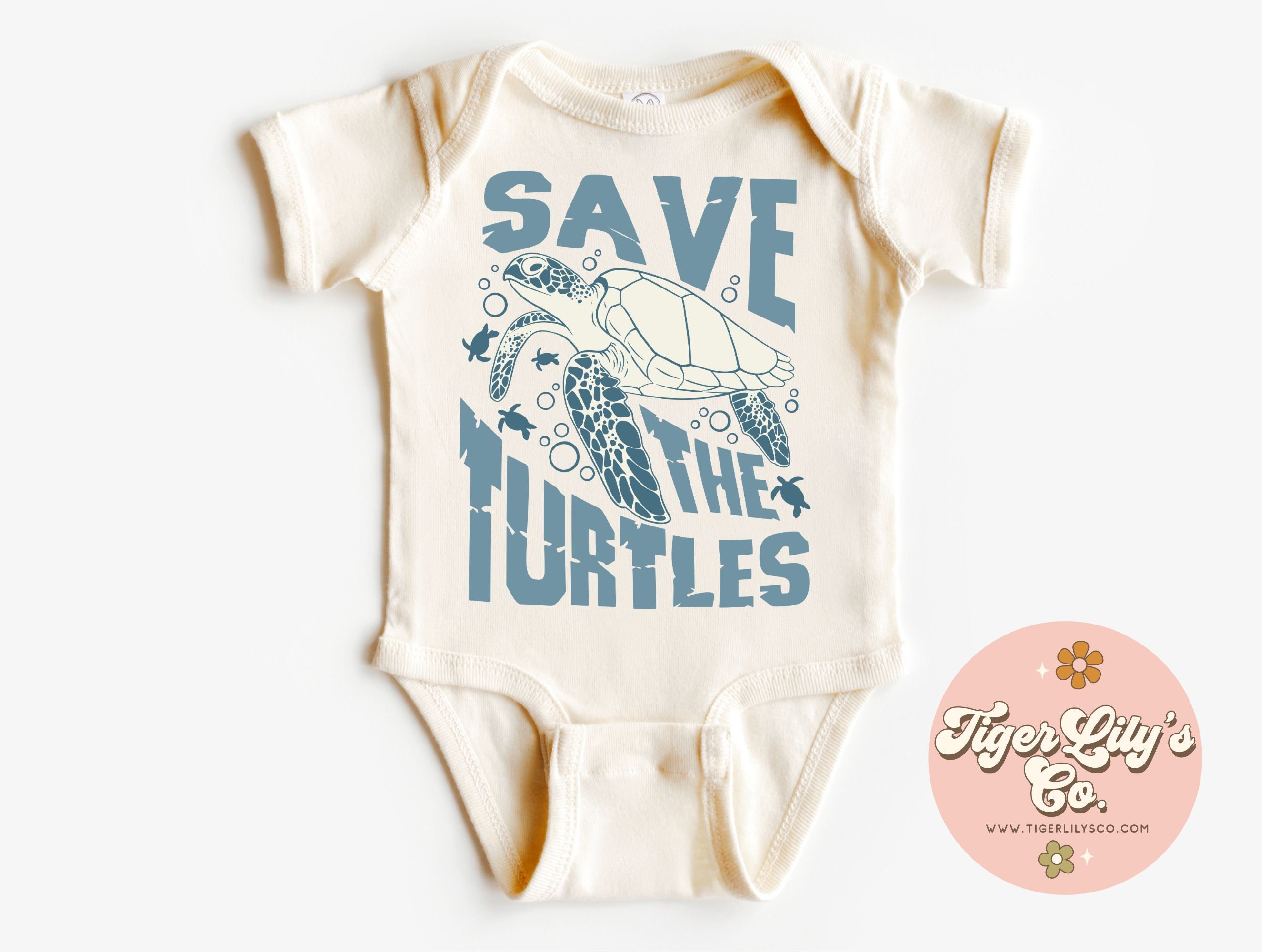 Save the Turtles Baby Onesie - Ocean Baby Bodysuit, Sealife Gift