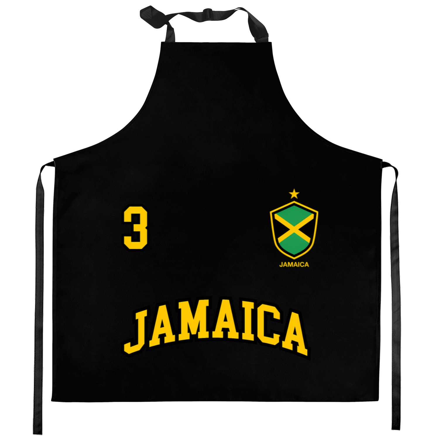 Jamaica Number 3 Soccer Team Sports Jamaican Flag Kitchen Aprons