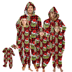 Funny Character Hooded Jumpsuit | Christmas Pajama Outfits | Family Matching Pajamas