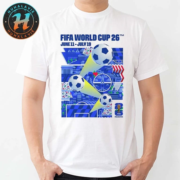 FIFA World Cup 2026 Philadelphia Poster By Nicholas McClintock T-Shirt