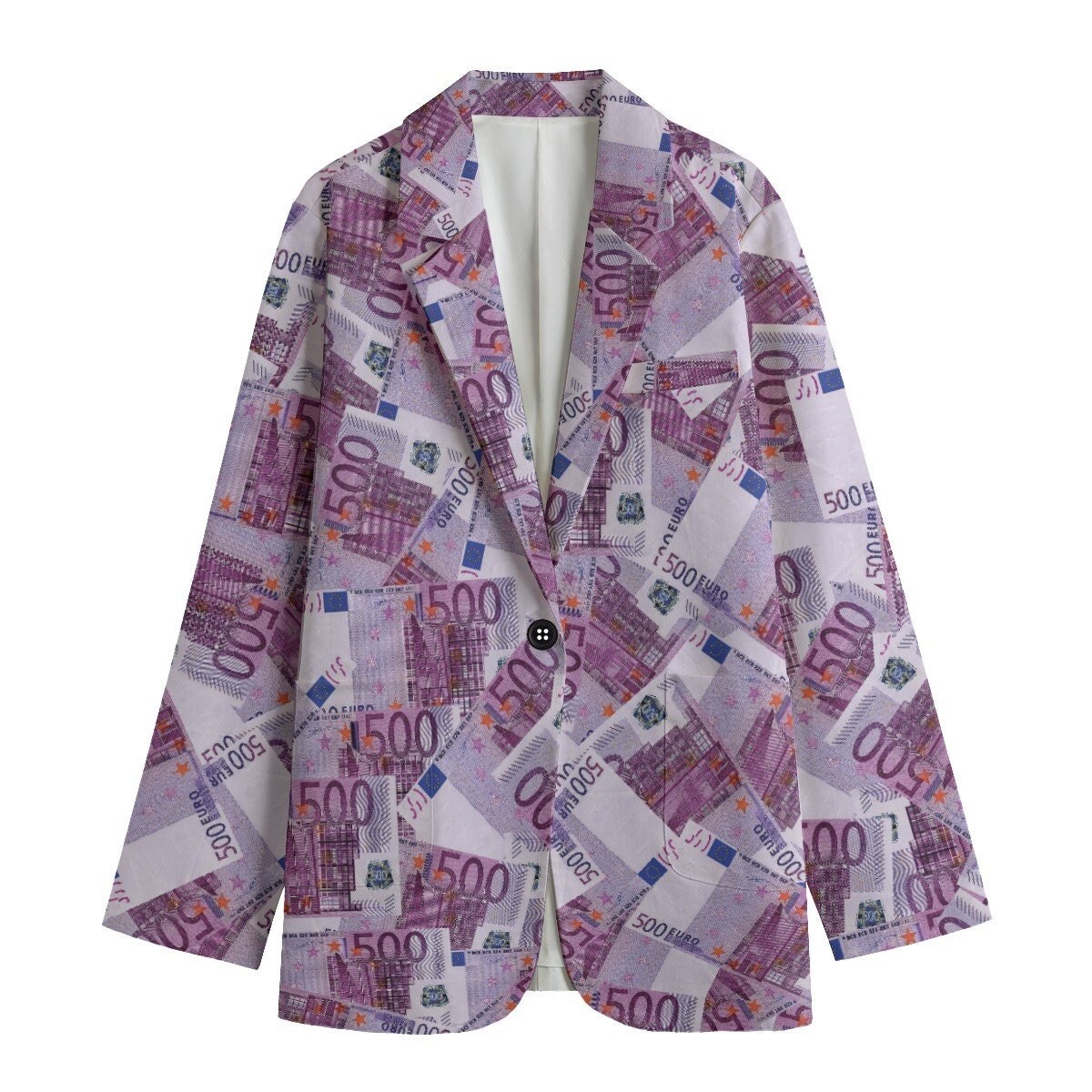 Women's Leisure Blazer, Money, One Million Euros, Cash, Five hundred euro bills, Money Blazer, Euro blazer, Casual blazer, gift