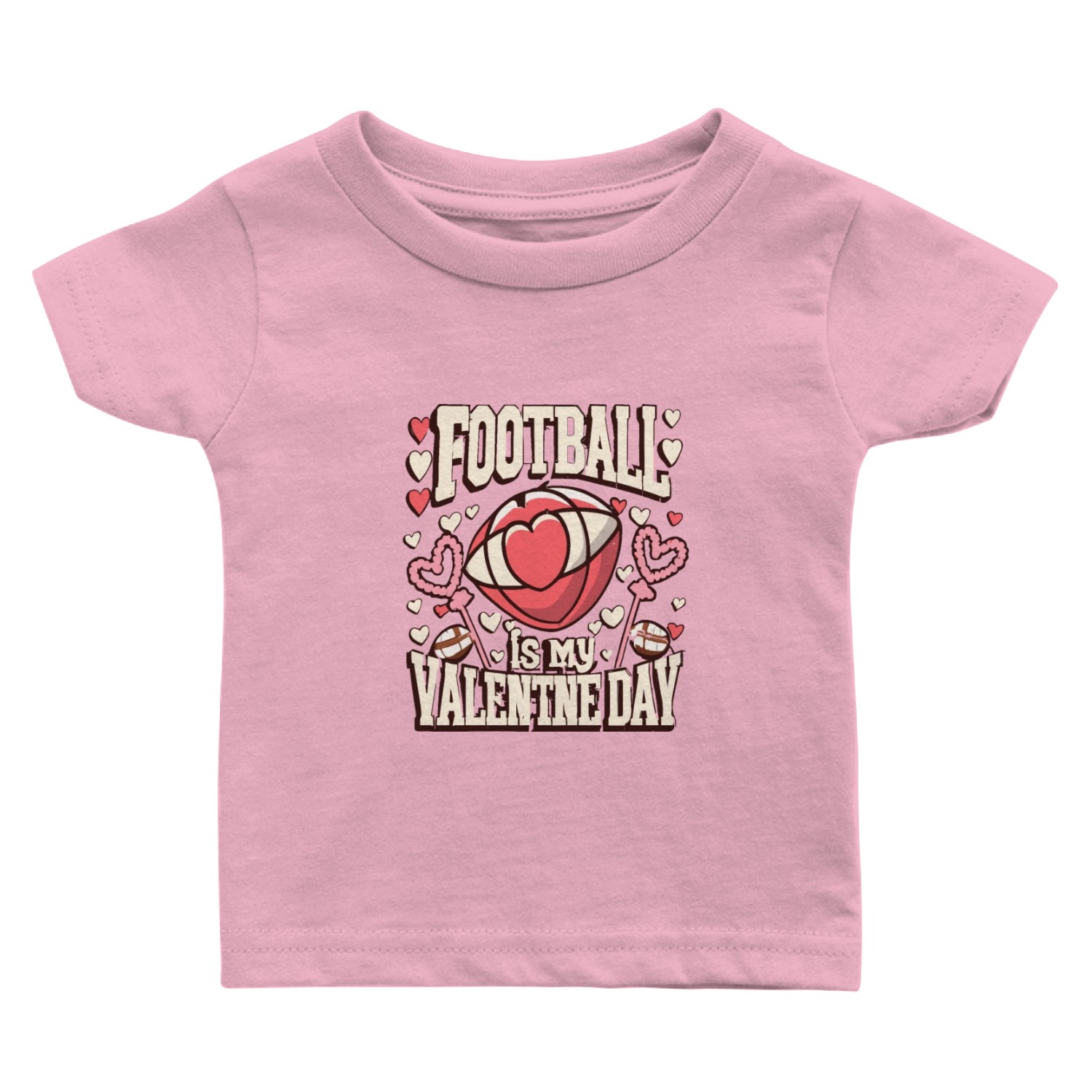 Football Is My Valentine Day Baby T Shirts